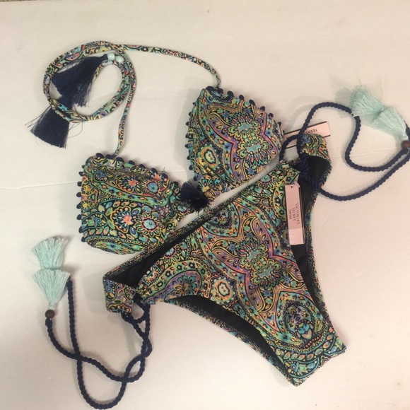 Victoria's Secret Other - VS Mosaic Garden Tassel Teeny Triangle Bikini Set